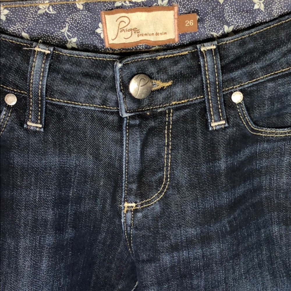 PAIGE Vintage Y2K Blue Heights Low Rise Jeans‎ Dark Wash Size 26 - Picture 4 of 10